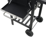 ZNTS Charcoal-Fueled BBQ Grill with Bottom Shelf Black 44280