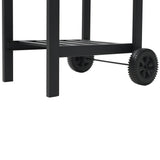 ZNTS Charcoal-Fueled BBQ Grill with Bottom Shelf Black 44280