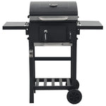 ZNTS Charcoal-Fueled BBQ Grill with Bottom Shelf Black 44280