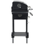 ZNTS Charcoal-Fueled BBQ Grill with Bottom Shelf Black 44280
