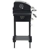 ZNTS Charcoal-Fueled BBQ Grill with Bottom Shelf Black 44280