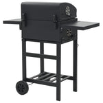 ZNTS Charcoal-Fueled BBQ Grill with Bottom Shelf Black 44280