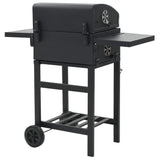 ZNTS Charcoal-Fueled BBQ Grill with Bottom Shelf Black 44280