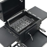 ZNTS Charcoal-Fueled BBQ Grill with Bottom Shelf Black 44280