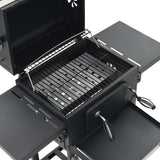 ZNTS Charcoal-Fueled BBQ Grill with Bottom Shelf Black 44280
