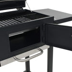 ZNTS Charcoal-Fueled BBQ Grill with Bottom Shelf Black 44280