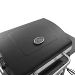 ZNTS Charcoal-Fueled BBQ Grill with Bottom Shelf Black 44280