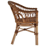 ZNTS Outdoor Chair Natural Rattan Brown 246809