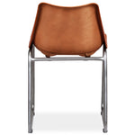 ZNTS Dining Chairs 4 pcs Brown Real Leather 275256