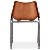 ZNTS Dining Chairs 4 pcs Brown Real Leather 275256