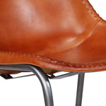 ZNTS Dining Chairs 4 pcs Brown Real Leather 275256