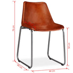 ZNTS Dining Chairs 4 pcs Brown Real Leather 275256