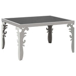 ZNTS Mirrored Coffee Table Stainless Steel and Glass 80x60x44 cm 246657