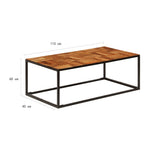 ZNTS Coffee Table 110x60x40 cm Solid Acacia Wood and Steel 246678