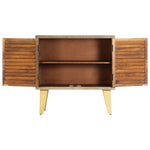 ZNTS Sideboard 80x35x80 cm Solid Mango Wood and Cast Iron 246679
