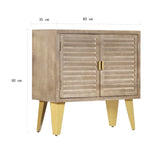 ZNTS Sideboard 80x35x80 cm Solid Mango Wood and Cast Iron 246679