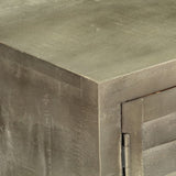 ZNTS TV Cabinet Solid Mango Wood Grey with Brass 110x30x48 cm 246681