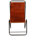 ZNTS Chair Brown Real Leather 246686