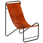 ZNTS Chair Brown Real Leather 246686