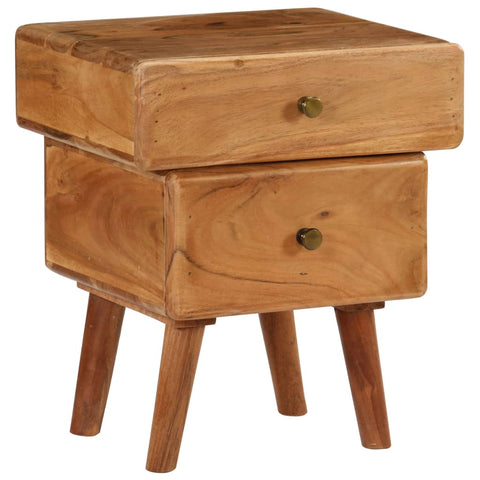 ZNTS Nightstand Solid Acacia Wood 40x35x49 cm 246695