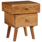 ZNTS Nightstand Solid Acacia Wood 40x35x49 cm 246695