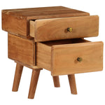 ZNTS Nightstand Solid Acacia Wood 40x35x49 cm 246695