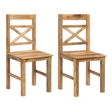 ZNTS Dining Chairs 2 pcs Solid Mango Wood 246708