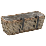 ZNTS Balcony Planter 2 pcs Wicker with PE Lining 40 cm 246828