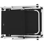 ZNTS Folding Sun Lounger with Roof Aluminium and Textilene Black 44333