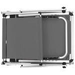 ZNTS Folding Sun Lounger with Roof Aluminium and Textilene Grey 44335