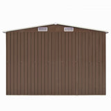 ZNTS Garden Shed 257x298x178 cm Metal Brown 143343
