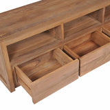 ZNTS TV Cabinet Solid Teak Wood with Natural Finish 120x30x40 cm 246950
