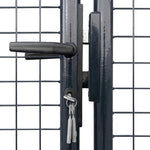 ZNTS Mesh Garden Gate Galvanised Steel 289x150 cm Grey 143365