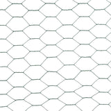 ZNTS Chicken Wire Fence Steel with PVC Coating 25x1.2 m Green 143260