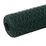 ZNTS Chicken Wire Fence Steel with PVC Coating 25x1.5 m Green 143267