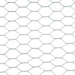 ZNTS Chicken Wire Fence Steel with PVC Coating 25x1.5 m Green 143267