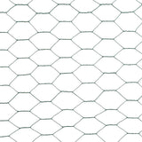 ZNTS Chicken Wire Fence Steel with PVC Coating 25x1.5 m Green 143267