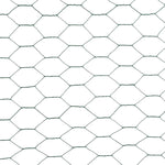 ZNTS Chicken Wire Fence Steel with PVC Coating 25x1.5 m Green 143270