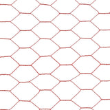 ZNTS Chicken Wire Fence Steel with PVC Coating 25x1.2 m Red 143314