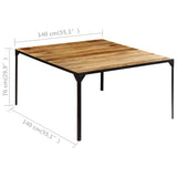 ZNTS Dining Table 140x140x76 cm Solid Mango Wood 246628