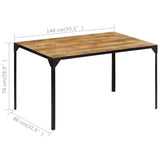 ZNTS Dining Table 140x80x76 cm Solid Mango Wood 246629
