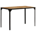 ZNTS Dining Table Solid Rough Mange Wood and Steel 120 cm 246630