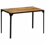 ZNTS Dining Table Solid Rough Mange Wood and Steel 120 cm 246630