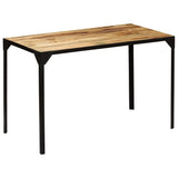 ZNTS Dining Table Solid Rough Mange Wood and Steel 120 cm 246630