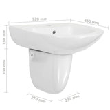 ZNTS Wall-mounted Basin Ceramic White 520x450x190 mm 143007