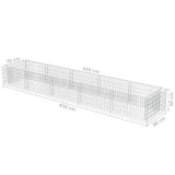 ZNTS Gabion Raised Bed Galvanised Steel 450x90x50 cm 143553