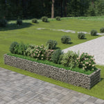 ZNTS Gabion Raised Bed Galvanised Steel 450x90x50 cm 143553