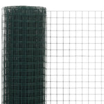 ZNTS Chicken Wire Fence Steel with PVC Coating 10x1.5 m Green 143628