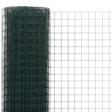 ZNTS Chicken Wire Fence Steel with PVC Coating 25x0.5 m Green 143631