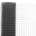 ZNTS Chicken Wire Fence Steel with PVC Coating 25x1 m Grey 143643